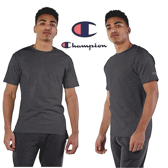 Champion Men's T Shirt Crew Neck Short Sleeve C Logo Unisex Charcoal Gray XL - Picture 16 of 16